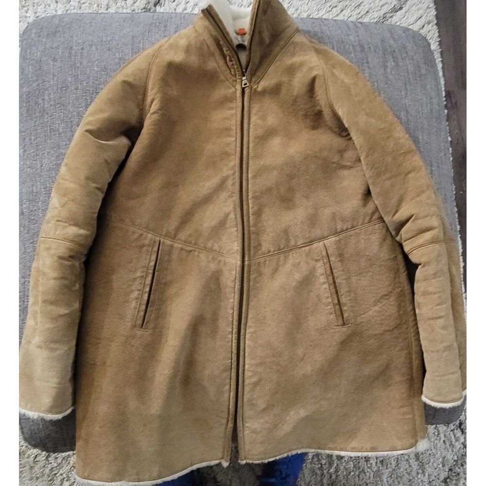 Jones New York Sport Women's Suede Sherpa Winter Heavy Jacket Size Large